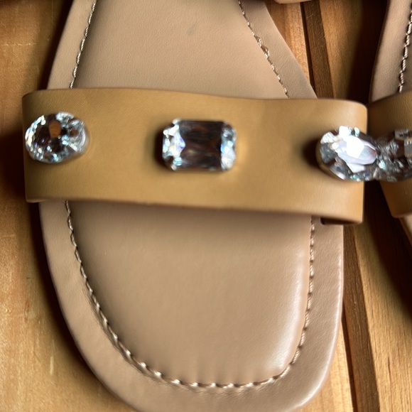 A New Day Brit Tan 2 Band Sandals Rhinestones NWT - Picture 5 of 5